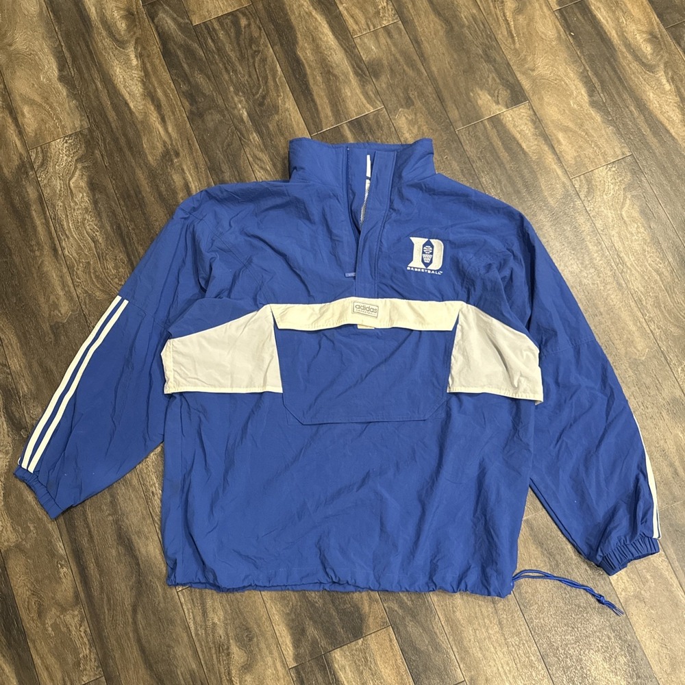 Vintage Adidas Duke Blue Devils Basketball Lightweight Windbreaker Men's L Blue